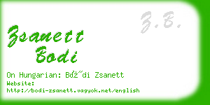 zsanett bodi business card